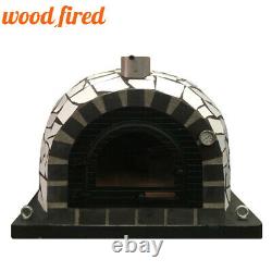 Brick outdoor wood fired Pizza oven 100cm Pro deluxe white ceramic + cast door