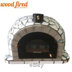Brick outdoor wood fired Pizza oven 100cm Pro deluxe white ceramic model