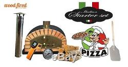Brick outdoor wood fired Pizza oven 100cm black Italian model (package)