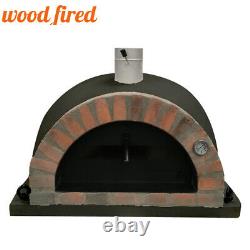 Brick outdoor wood fired Pizza oven 100cm black Pro-Italian orange brick package