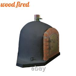 Brick outdoor wood fired Pizza oven 100cm black corner Deluxe model