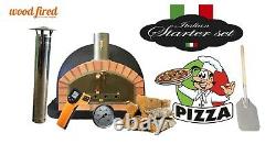 Brick outdoor wood fired Pizza oven 100cm black premium Italian model (package)