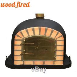 Brick outdoor wood fired Pizza oven 100cm brick Black Deluxe model