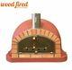Brick Outdoor Wood Fired Pizza Oven 100cm Brick Red Premium Italian Model