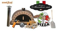 Brick outdoor wood fired Pizza oven 100cm brown Pro-Italian cream brick package
