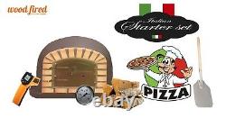 Brick outdoor wood fired Pizza oven 100cm brown forno model package
