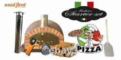 Brick outdoor wood fired Pizza oven 100cm brown premium Italian model package