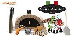 Brick outdoor wood fired Pizza oven 100cm grey Pro-Italian cream brick package