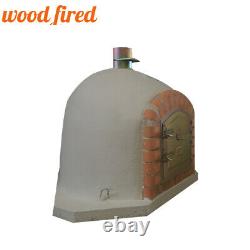 Brick outdoor wood fired Pizza oven 100cm grey corner Deluxe model