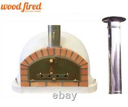 Brick outdoor wood fired Pizza oven 100cm premium Italian with chimney / raincap