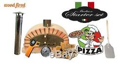 Brick outdoor wood fired Pizza oven 100cm sand Italian model (package)