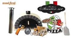 Brick outdoor wood fired Pizza oven 100cm sand Pro-Italian grey brick package