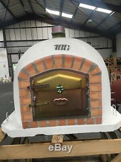 Brick outdoor wood fired Pizza oven 100cm white Deluxe model (Courier damage 3)