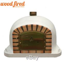 Brick outdoor wood fired Pizza oven 100cm white Deluxe model (Courier damage 3)