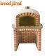 Brick Outdoor Wood Fired Pizza Oven 100cm White Deluxe With Matching Brick Base
