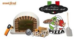 Brick outdoor wood fired Pizza oven 100cm white forno model package