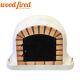 Brick Outdoor Wood Fired Pizza Oven 100cm White Forno Orange-brick/black-door