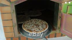 Brick outdoor wood fired Pizza oven 100cm white forno orange-brick/black-door