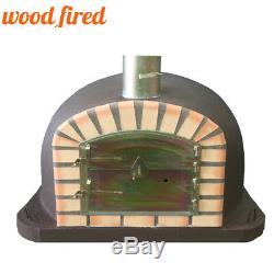 Brick outdoor wood fired Pizza oven 100cm x 100cm Deluxe extra model brown