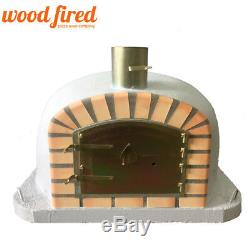 Brick outdoor wood fired Pizza oven 100cm x 100cm Deluxe extra model light grey