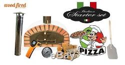 Brick outdoor wood fired Pizza oven 100cm x 100cm Italian model and package