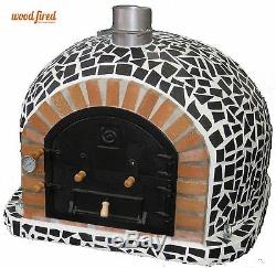 Brick outdoor wood fired Pizza oven 100cm x 100cm Mosaic black model