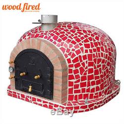 Brick outdoor wood fired Pizza oven 100cm x 100cm Mosaic red model