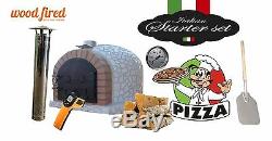 Brick outdoor wood fired Pizza oven 100cm x 100cm Mosaic white model and package