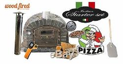 Brick outdoor wood fired Pizza oven 100cm x 100cm Rustic-stone model and package