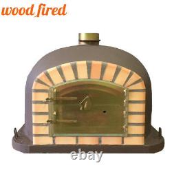Brick outdoor wood fired Pizza oven 110cm brown Deluxe model