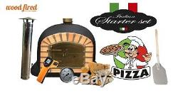 Brick outdoor wood fired Pizza oven 120cm Black Deluxe model (package deal)