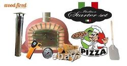 Brick outdoor wood fired Pizza oven 120cm Deluxe extra model brick red package