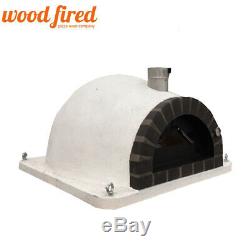 Brick outdoor wood fired Pizza oven 120cm Pro-Italian clay dome grey brick