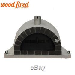 Brick outdoor wood fired Pizza oven 120cm Pro-Italian clay dome grey brick