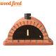 Brick Outdoor Wood Fired Pizza Oven 120cm Brick Red Pro-italian Orange Brick