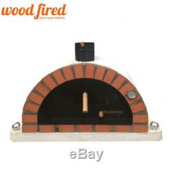 Brick outdoor wood fired Pizza oven 120cm white Pro-Italian orange brick