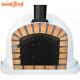 Brick Outdoor Wood Fired Pizza Oven 130cm White Maxi Deluxe, Black Door