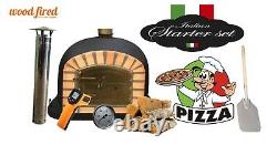 Brick outdoor wood fired Pizza oven 70cm Black Deluxe model (package deal)