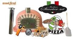 Brick outdoor wood fired Pizza oven 70cm Deluxe extra model terracotta package
