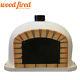 Brick Outdoor Wood Fired Pizza Oven 70cm White Deluxe Model Black Door