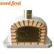Brick Outdoor Wood Fired Pizza Oven 70cm X 70cm Deluxe Extra Model Light Grey