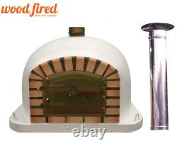 Brick outdoor wood fired Pizza oven 80cm Deluxe model with 100cm chimney & cap