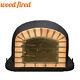Brick Outdoor Wood Fired Pizza Oven 80cm Black Forno Model