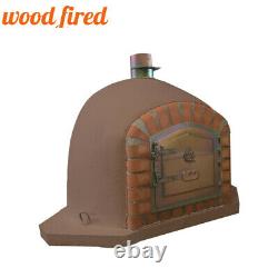 Brick outdoor wood fired Pizza oven 80cm brown corner Deluxe model