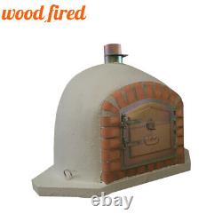 Brick outdoor wood fired Pizza oven 80cm grey corner Deluxe model