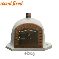 Brick outdoor wood fired Pizza oven 80cm white corner Deluxe model