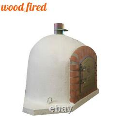 Brick outdoor wood fired Pizza oven 80cm white corner Deluxe model