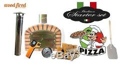 Brick outdoor wood fired Pizza oven 80cm x 80cm Deluxe extra model and package
