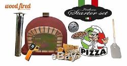 Brick outdoor wood fired Pizza oven 80cm x 80cm supreme model with chimney mount