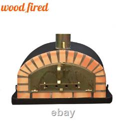 Brick outdoor wood fired Pizza oven 90cm black Italian model